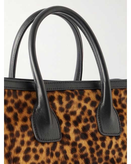 Nili Lotan Brown Freddie Leather-Trimmed Animal-Print Calf Hair Tote