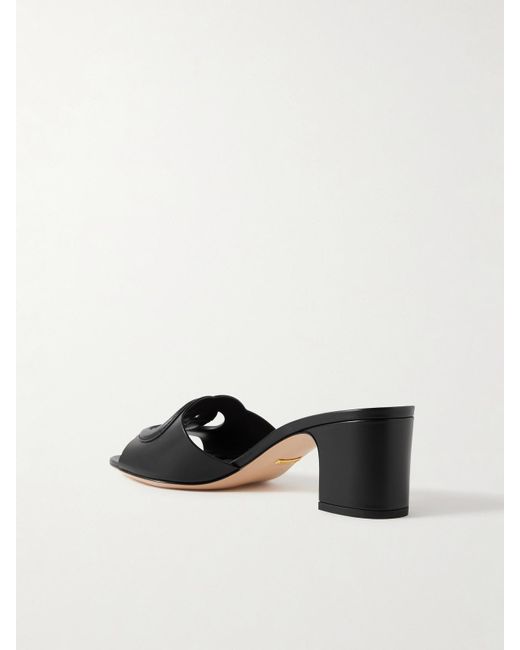Gucci Black Mules Aus Leder Mit Cut-Out