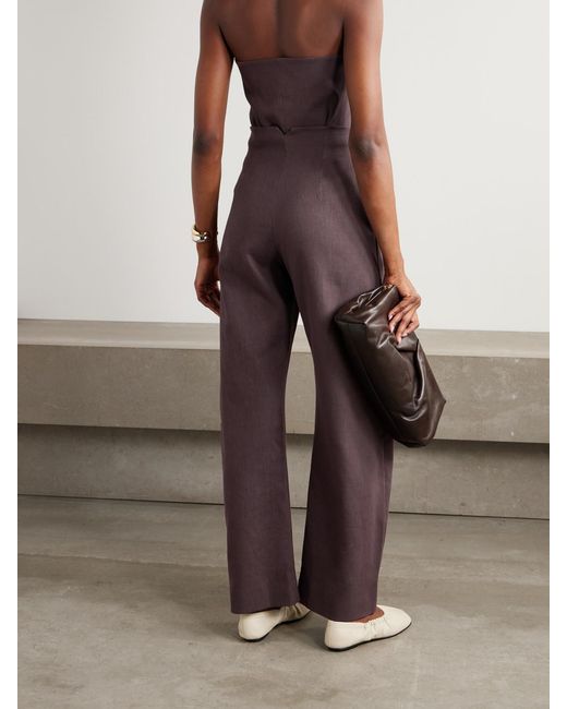 Cortana Purple Umbra Stretch-Wool, Organic Cotton And Hemp-Blend Barrel-Leg Pants