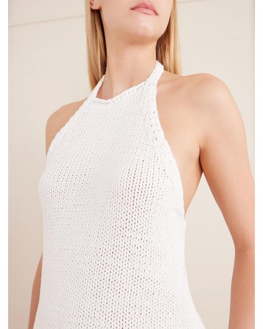 Rohe White Knitted Cotton Halterneck Top