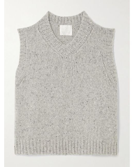 Suzie Kondi Gray Nico Cropped Cashmere Sweater Vest