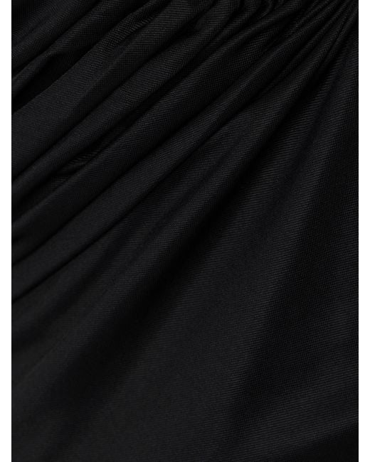 Christopher Esber Black Trägerloses Maxikleid Aus Glänzendem Jersey Mit Raffungen