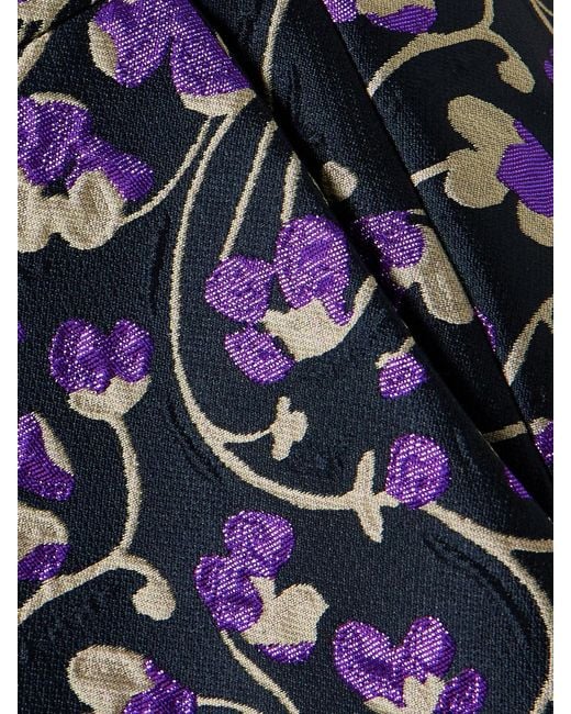 LaDoubleJ Blue 24/7 Floral-Brocade Straight-Leg Pants