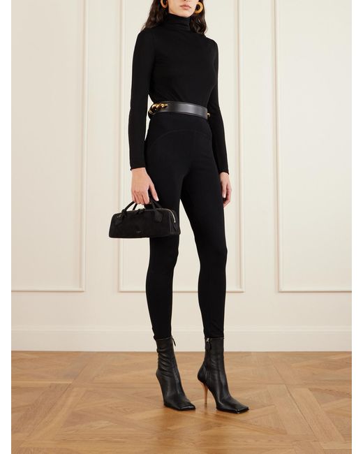 Alaïa Black 90 Ankle Boots Aus Leder