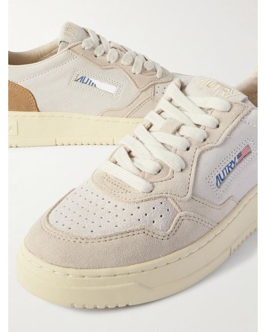 Autry Natural Medalist Low Color-Block Suede Sneakers