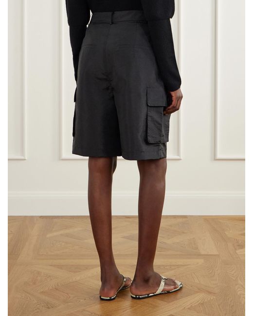 Tibi Gray Stella Shell Shorts