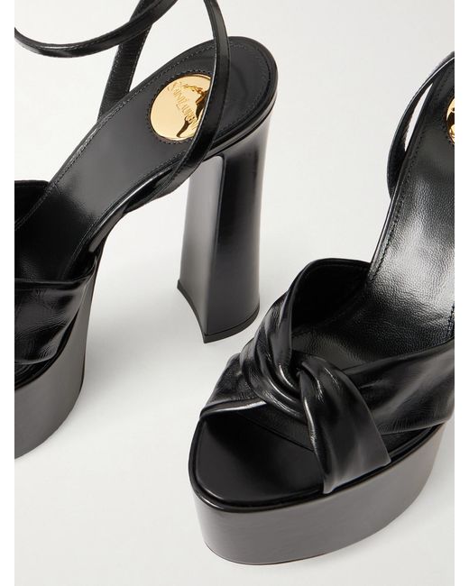 Saint Laurent Black Franciane Leather Sandals