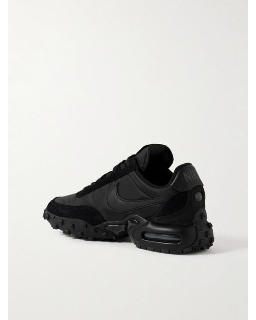 Nike Black Air Max Waffle Sp Sneakers Aus Veloursleder Und Mesh Mit Nubukleder- Und Lederbesätzen