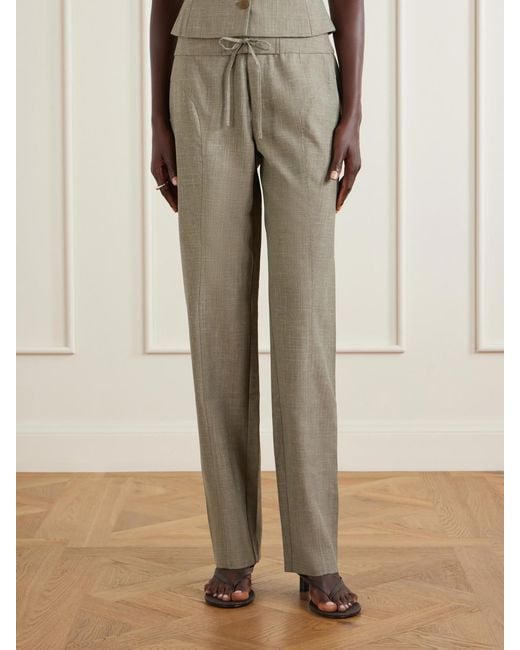 Christopher Esber Natural Banyan Wool-Blend Straight-Leg Pants