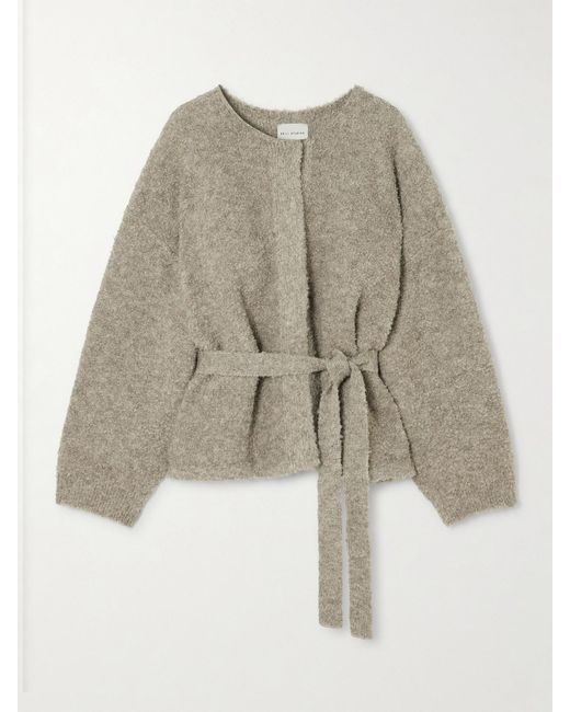 Deiji Studios Natural Pod Belted Bouclé Cardigan