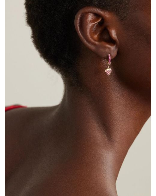 Roxanne First Natural Dangly 14-Karat Sapphire And Ruby Single Earring
