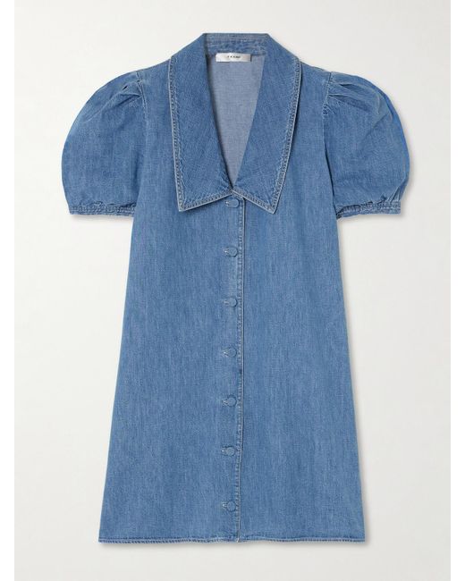 FRAME Blue The Sailor Denim Mini Dress