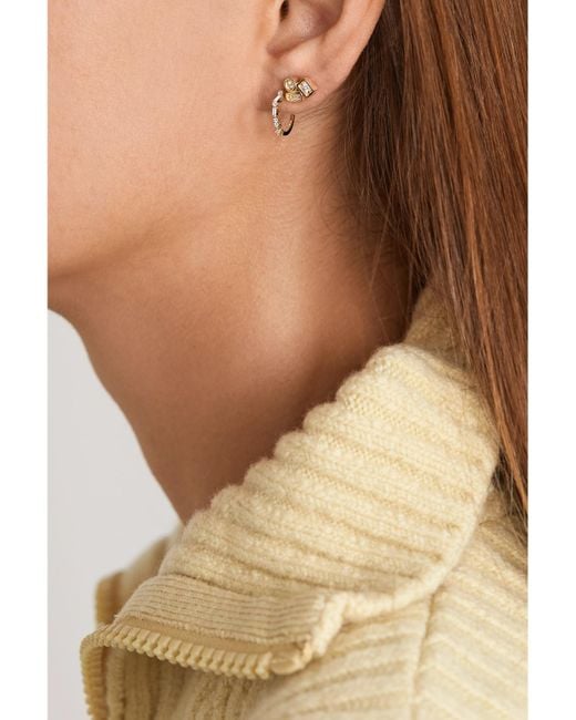 Suzanne Kalan Metallic 18-Karat Diamond Hoop Earrings