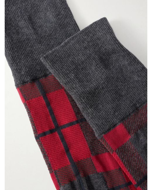 Vivienne Westwood Locharron Orb-Embroidered Checked Knitted Socks
