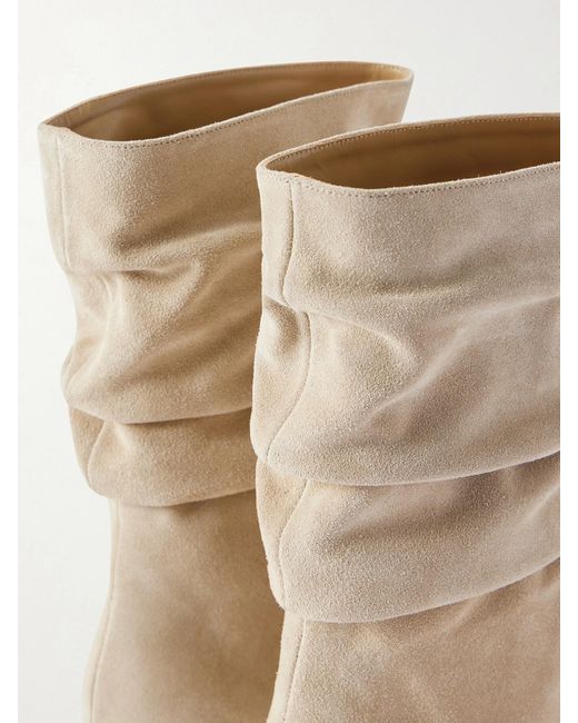 Manolo Blahnik Natural Calassohi 90 Suede Knee Boots