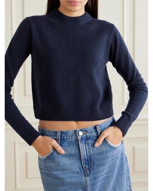 The Elder Statesman Blue Kaschmirpullover