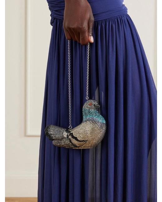 Judith Leiber Metallic Pigeon Crystal-Embellished-Tone Clutch