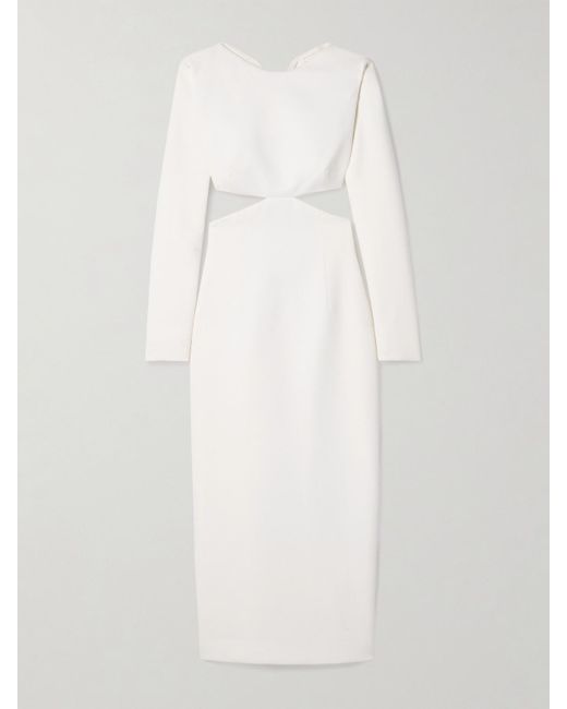 carolina herrera embellished crepe midi dress Carolina Herrera Embellished Tulle Midi Dress - Women - Neutral Dresses