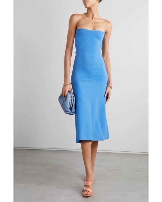 A.L.C. Blue Dean trägerloses midikleid aus stretch-ponte