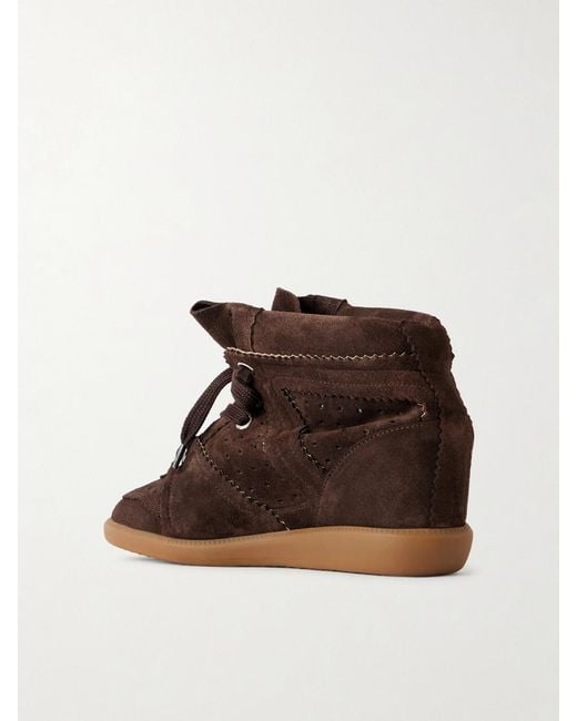 Isabel Marant Brown Bobby Suede Wedge Sneakers