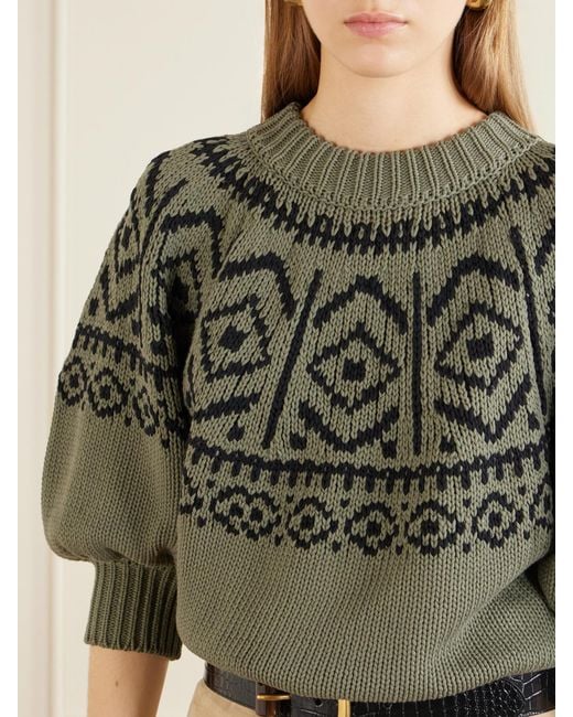 Altuzarra Gray Howard Intarsia-Knit Cotton-Blend Sweater