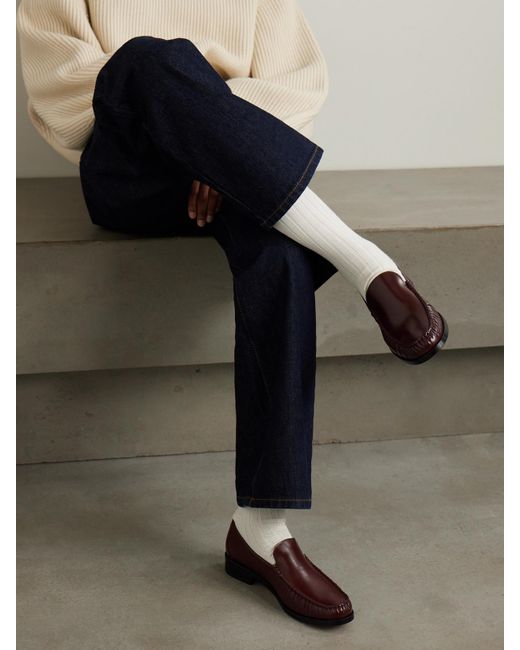 arch4 White Antwerp Set Aus Zwei Paar Socken Aus Einer Gerippten Seiden-Kaschmirmischung