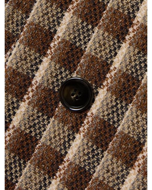 Acne Natural Checked Tweed Coat