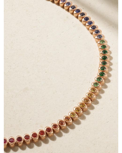 Faberge Natural Colours Of Love Cosmic Curve 18-Karat Rose Multi-Stone Necklace