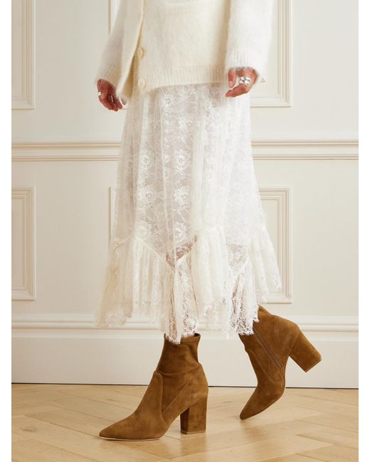 Loeffler Randall Brown Isla Suede Ankle Boots