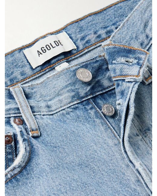 Agolde Blue '90S Crop Mid-Rise Straight-Leg Jeans