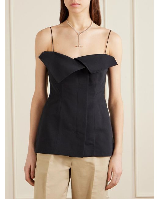 FFORME Black Eilwen Cotton And Silk Blend Top