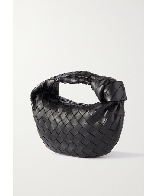 Bottega Veneta Black Jodie Mini Intrecciato Leather Tote