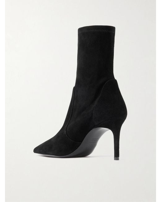 Stuart Weitzman Black Stuart Power Suede Ankle Boots