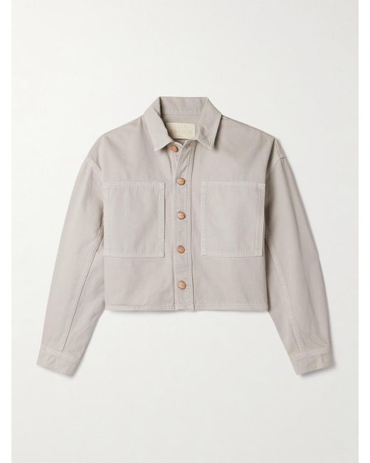 Ulla Johnson Natural Bobbi Cropped Denim Jacket