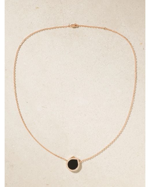 Repossi Natural Antifer 18-Karat Rose, Onyx And Diamond Necklace