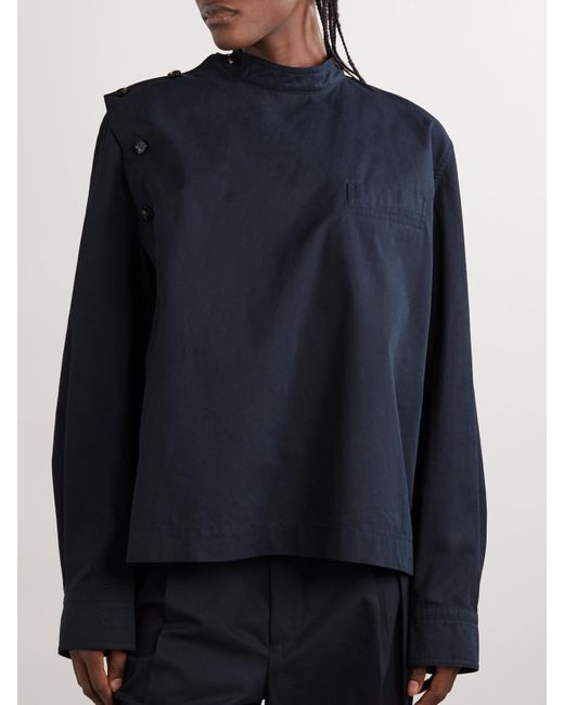 Bottega Veneta Blue Bluse Aus Baumwoll-Twill