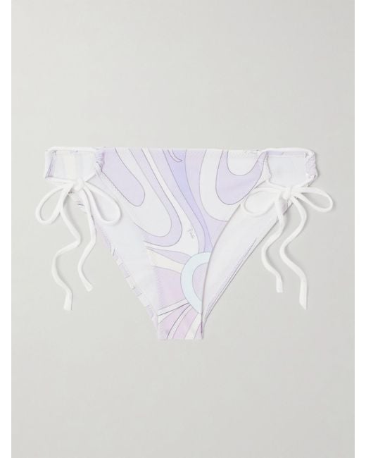 Emilio Pucci White Printed Bikini Briefs