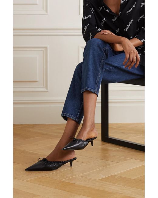 Balenciaga Knife Leather Mules in Black | Lyst UK