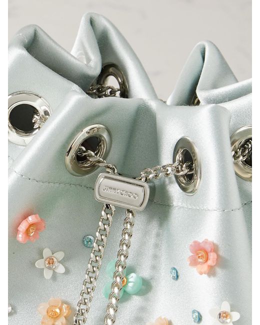 Jimmy Choo Gray Bon Bon Beuteltasche Aus Satin Mit Verzierungen