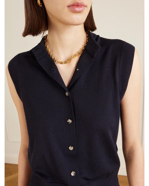 Allude Blue Wool Vest
