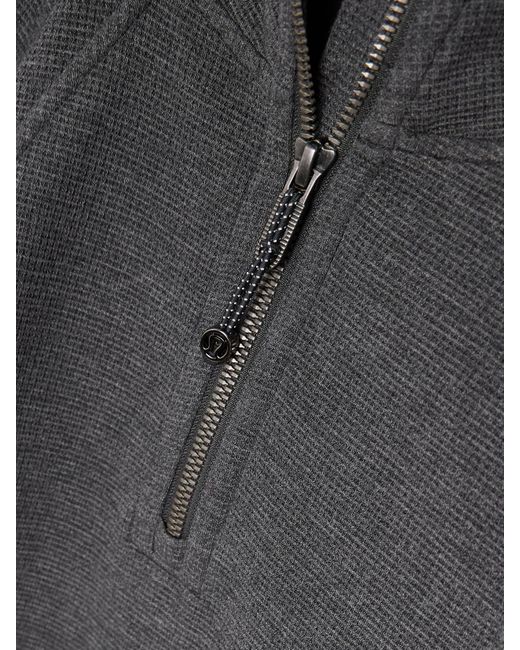 lululemon athletica Gray Verkürzter Rippstrickpullover Aus Waffelstrick Mit Reißverschluss