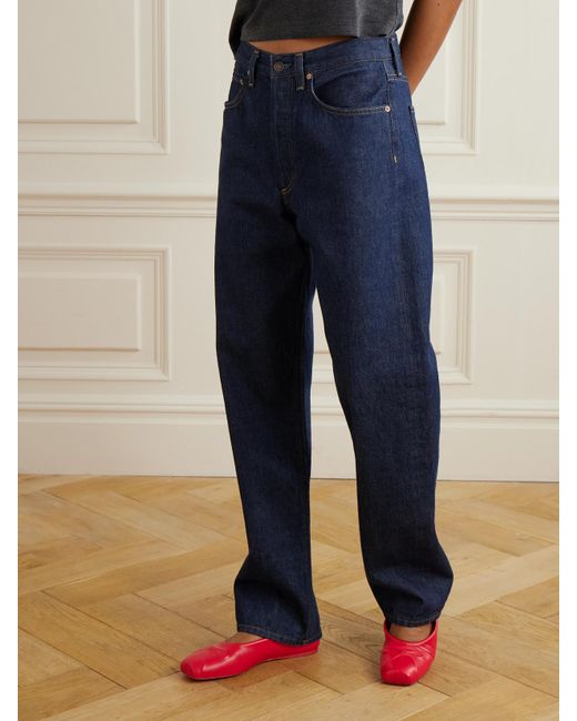 Agolde Blue Kelly Mid-Rise Straight-Leg Jeans