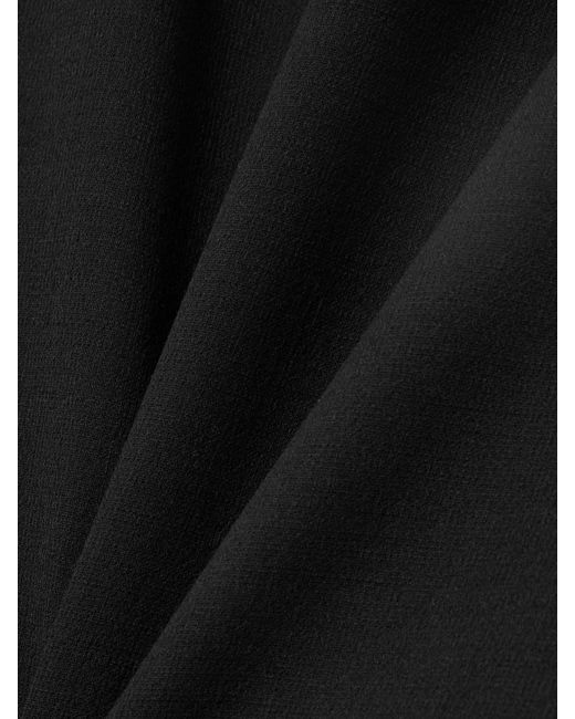 Dolce & Gabbana Black Midirock Aus Einer Wollmischung Mit Besatz Aus Seidensatin