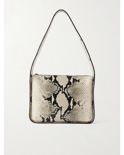 Khaite White Lori Snake-Effect Leather Shoulder Bag
