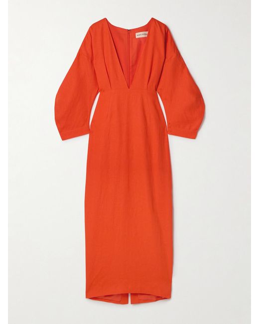Mara Hoffman Red Irina Hemp Maxi Dress