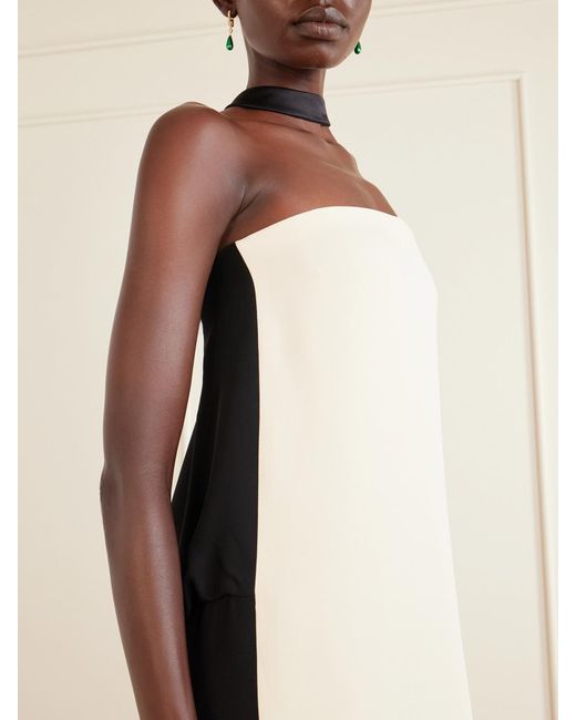Valentino Garavani Natural Strapless Scarf-Detailed Silk-Cady Gown