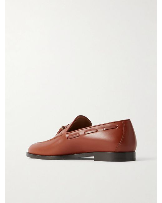 Loro Piana Brown Francis Tasseled Leather Loafers