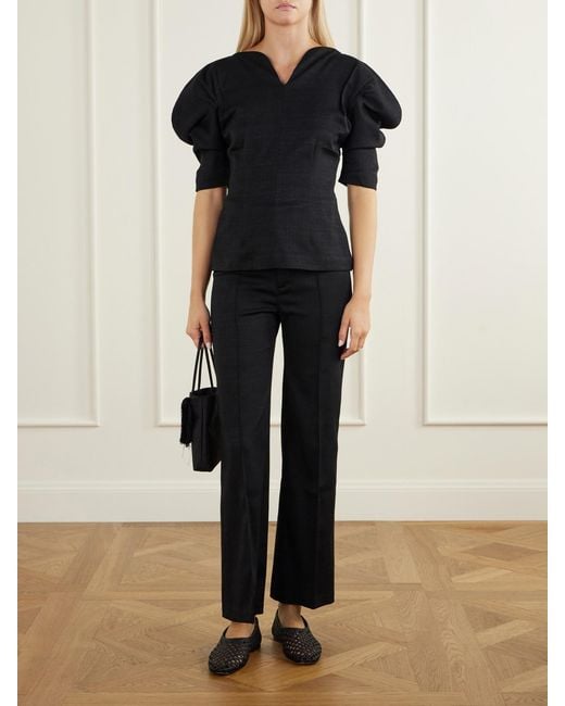 D'Estree Black Yoshitomo Drill Wide-Leg Pants