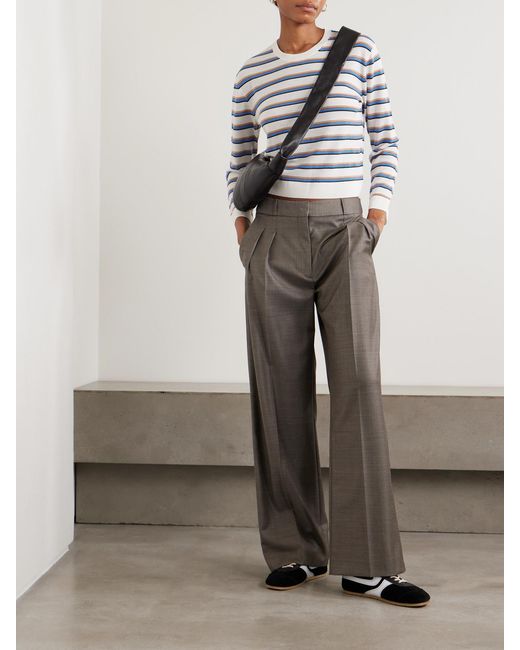 Leset Gray James Striped Merino Wool Sweater