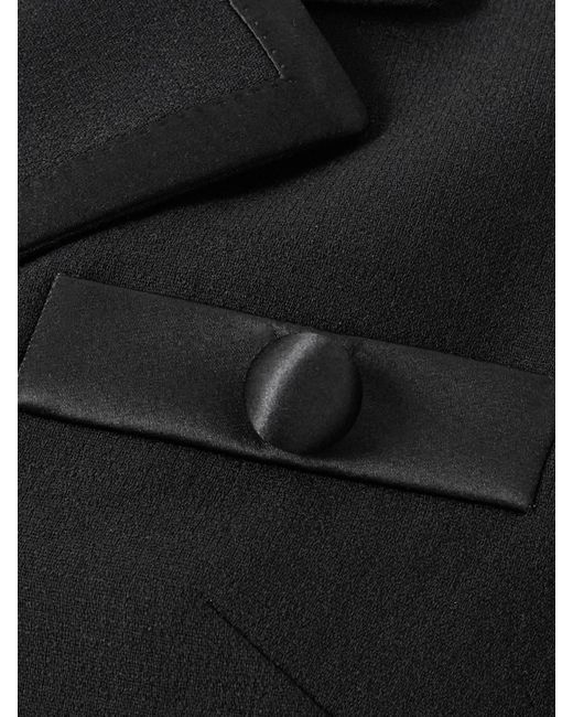 Dolce & Gabbana Black Satin-Trimmed Wool-Blend Blazer